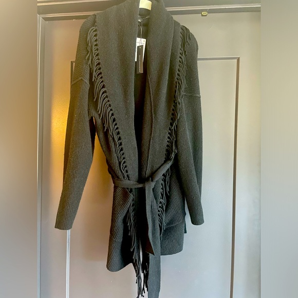 360 Cashmere Alissa Fringed Cardigan, Size Large - Picture 6 of 11